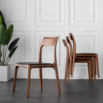 Ghế ăn tựa màu nâu hạt dẻ 0022 - Walnut Dinning Chair 0022